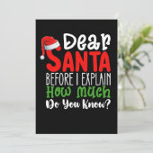 Invitation Cher Père Noël avant que j'explique combien savez- (Debout devant)