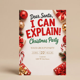Invitation Cher Père Noël, je peux expliquer la fête de Noël
