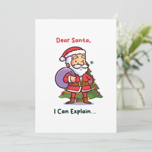 Invitation Cher Père Noël, Je Peux Expliquer - Noël Drôle (Debout devant)