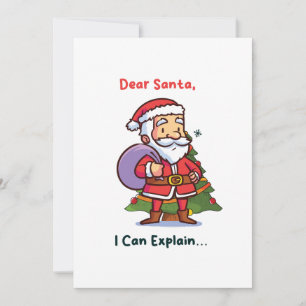 Invitation Cher Père Noël, Je Peux Expliquer - Noël Drôle