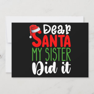 Invitation Cher Père Noël Ma soeur l'a fait Famille Noël