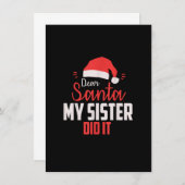 Invitation Cher Père Noël Ma Soeur L'A Fait - Noël Joyeux Chr (Devant / Derrière)