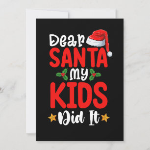 Invitation Cher Père Noël Mes Enfants L'Ont Fait Noël Papa Ma