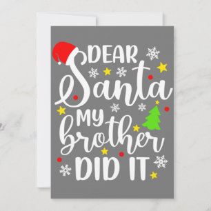 Invitation Cher Père Noël Mon Frère L'a Fait Drôle De Noël Ch