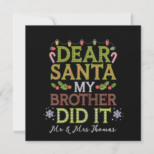 Invitation Cher Père Noël, Mon Frère L'A Fait Drôle Noël