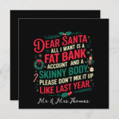 Invitation Cher Père Noël Tout Ce Que Je Veux C'Est Compte Ba (Devant / Derrière)