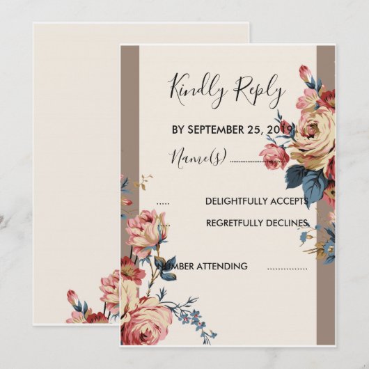 Invitation cher RSVP (Devant / Derrière)