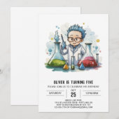 Invitation Chercheur de découverte de laboratoire pour enfant (Devant / Derrière)