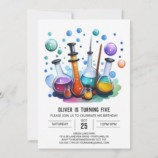 Invitation Chercheur scientifique de mystère modifiable Anniv (Devant)