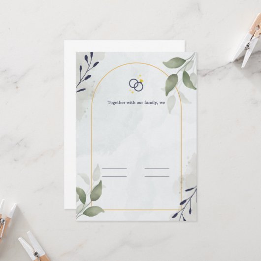 Invitation Cherchez les moments, célébrez l'amour. (Devant/Arrière en situation)