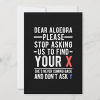 chère algèbre, arrêtez de nous demander de trouver
