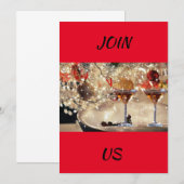 INVITATION **CHÈRES ET SALUTATIONS ÉLÉGANTES** FÊTE DE NOËL (Devant / Derrière)