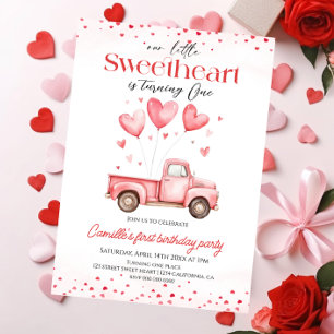 Invitation Chéri camion de la Saint-Valentin Fille anniversai