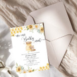 Invitation Chérie on peut attendre baby shower<br><div class="desc">Chérie,  on peut attendre baby shower Invitation. Abeille de tournesol,  miel à l'invitation du baby shower. Éléments correspondants disponibles.</div>