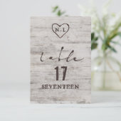 Invitation Chérie sculptée Chiffres du Mariage rustique (Debout devant)