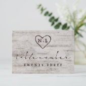 Invitation Chérie sculptée Chiffres du Mariage rustique (Debout devant)