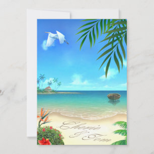 Invitation Cherie & Tom Exotic Beach ::custom :