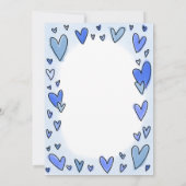 Invitation Chérie Valentine Coeurs Blue Boy Baby shower (Dos)