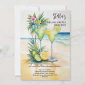 Invitation Cherish Cute Floral Margarita Cocktail Glasses  (Devant)