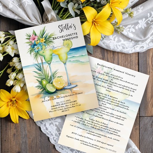 Invitation Cherish Cute Floral Margarita Cocktail Glasses 