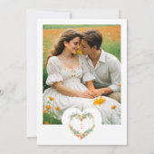 Invitation Cherish Orange & Green Floral Heart Wreath Wedding (Dos)