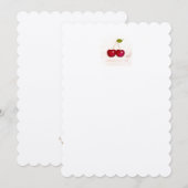 Invitation CHERRIES peintes à la main sur papier élégant pape (Devant / Derrière)
