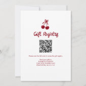Invitation Cherry Baby Shower 2-sided QR Code Registry Sweet (Dos)