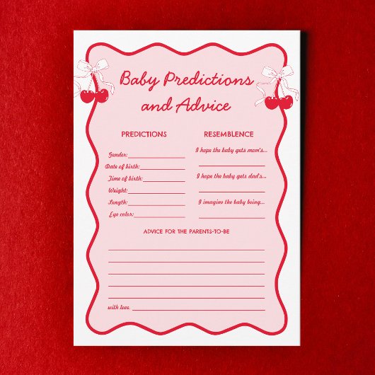 Invitation Cherry Baby Shower Babies Predictions and Advice