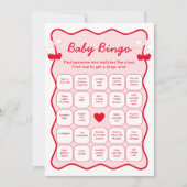 Invitation Cherry Baby Shower Find the Guest Bingo Game Card (Devant)