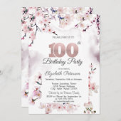 Invitation Cherry Blossom 100e anniversaire (Devant / Derrière)