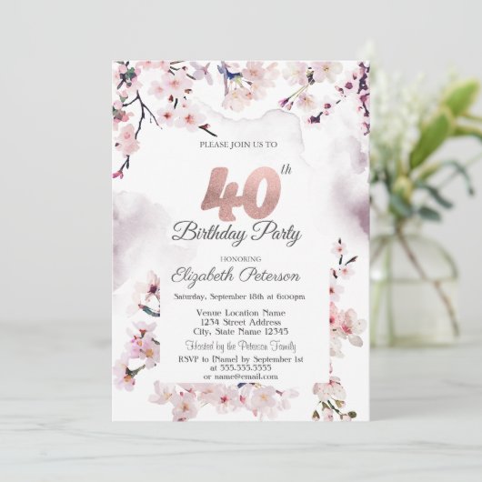 Invitation Cherry Blossom 40e anniversaire (Debout devant)