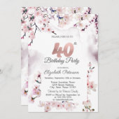Invitation Cherry Blossom 40e anniversaire (Devant / Derrière)