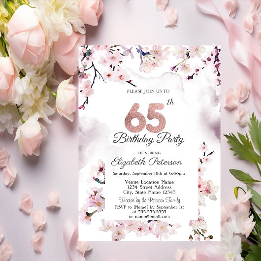 Invitation Cherry Blossom 65e anniversaire