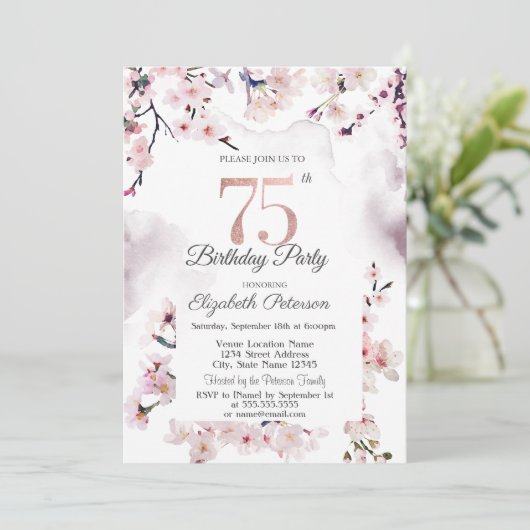 Invitation Cherry Blossom 75e anniversaire (Debout devant)