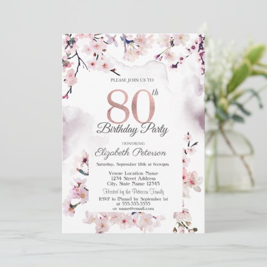 Invitation Cherry Blossom 80e anniversaire (Debout devant)