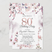 Invitation Cherry Blossom 80e anniversaire (Devant / Derrière)