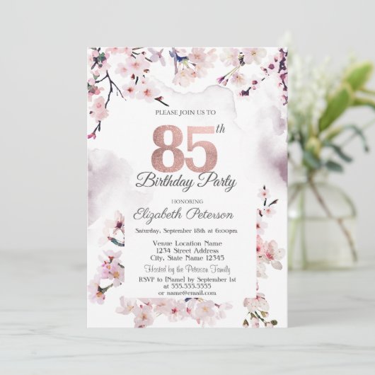 Invitation Cherry Blossom 85e anniversaire (Debout devant)