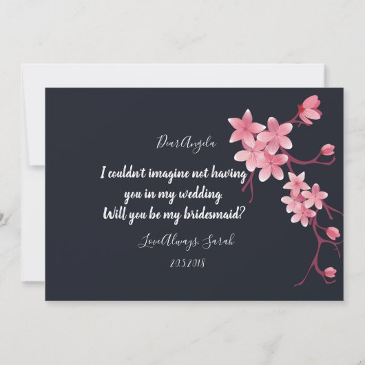 Invitation Cherry Blossom Bridesmaid (Dos)