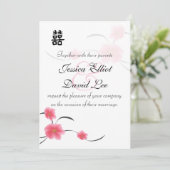 Invitation Cherry Blossom Double Happiness Mariage Collection (Debout devant)