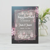 Invitation Cherry Blossom Fiançailles floral géométrique (Debout devant)