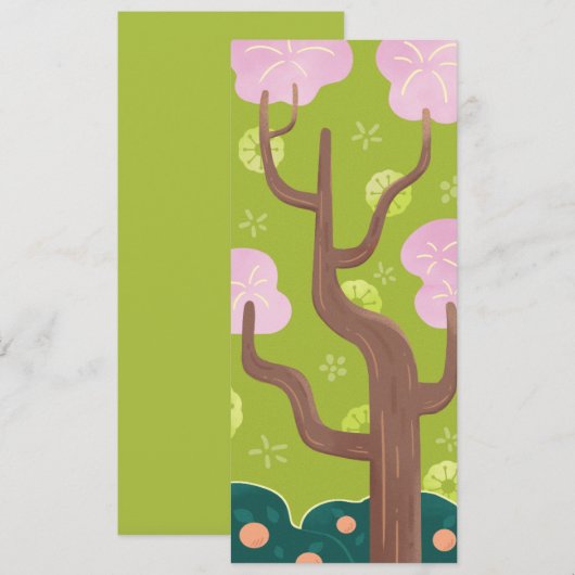 Invitation Cherry Blossom - Funky Cute Style (Devant / Derrière)