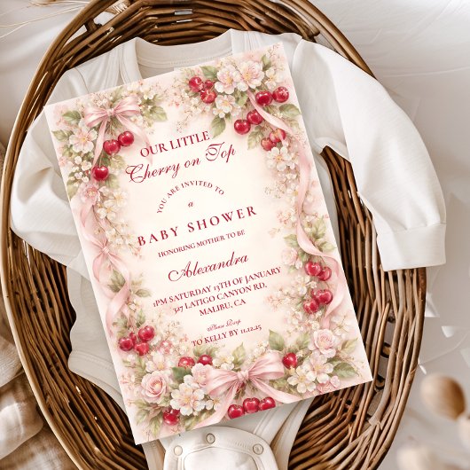 Invitation Cherry Blossom Garden Baby Shower