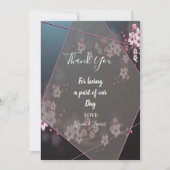 Invitation Cherry Blossom Géométrique Florale merci (Devant)