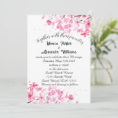 Invitation Cherry Blossom Japonais Sakura Mariage rose Invita (Debout devant)