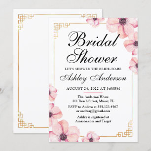 Invitation Cherry Blossom Japonaise Douche nuptiale Invitatio