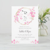 Invitation Cherry Blossom Koi Fish QR Code All In One Wedding (Debout devant)