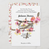 Invitation Cherry Blossom Mariage (Devant / Derrière)