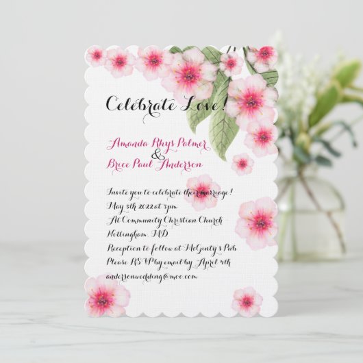 Invitation Cherry BLossom Mariage (Debout devant)
