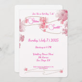 Invitation Cherry Blossom Mariage (Devant / Derrière)