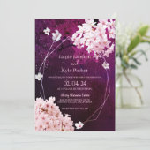 Invitation Cherry Blossom Mariage floral géométrique (Debout devant)